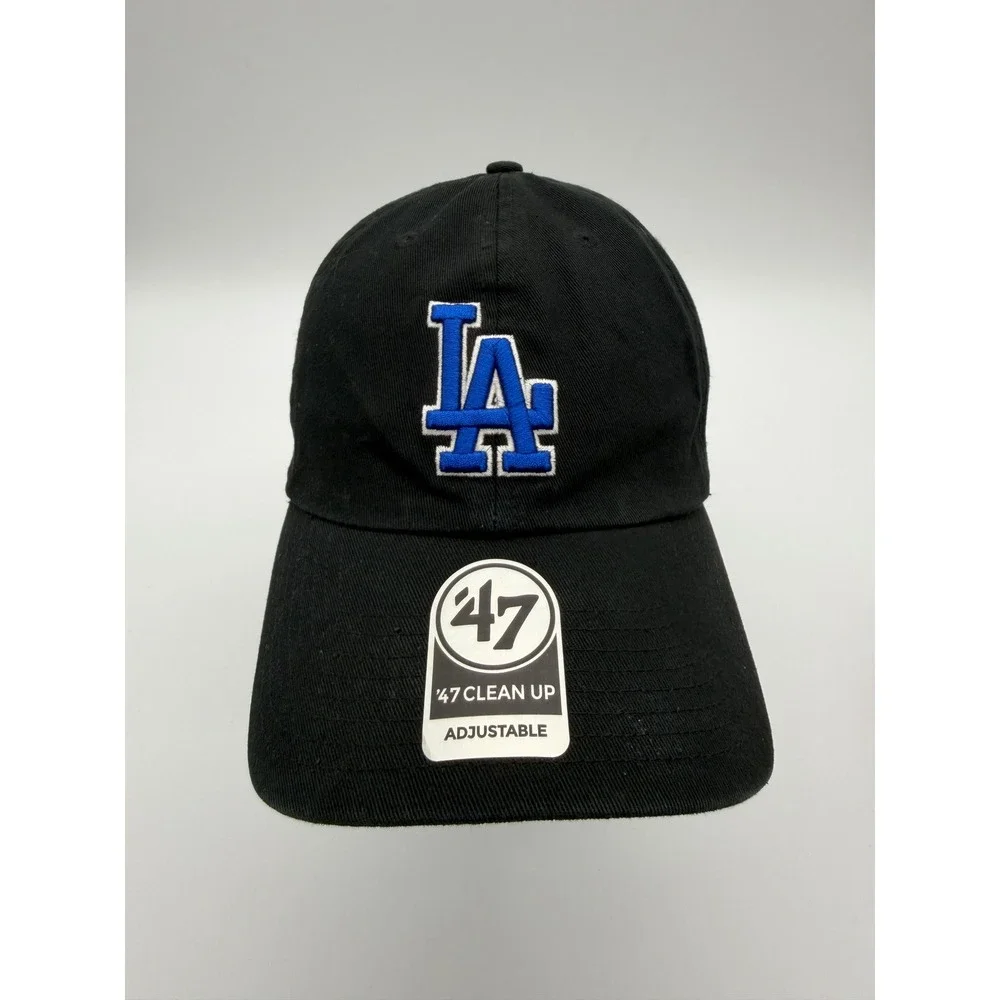 '47 Brand Los Angeles Dodgers Clean Up Hat Black Blue LA Logo Adjustable Dad Cap